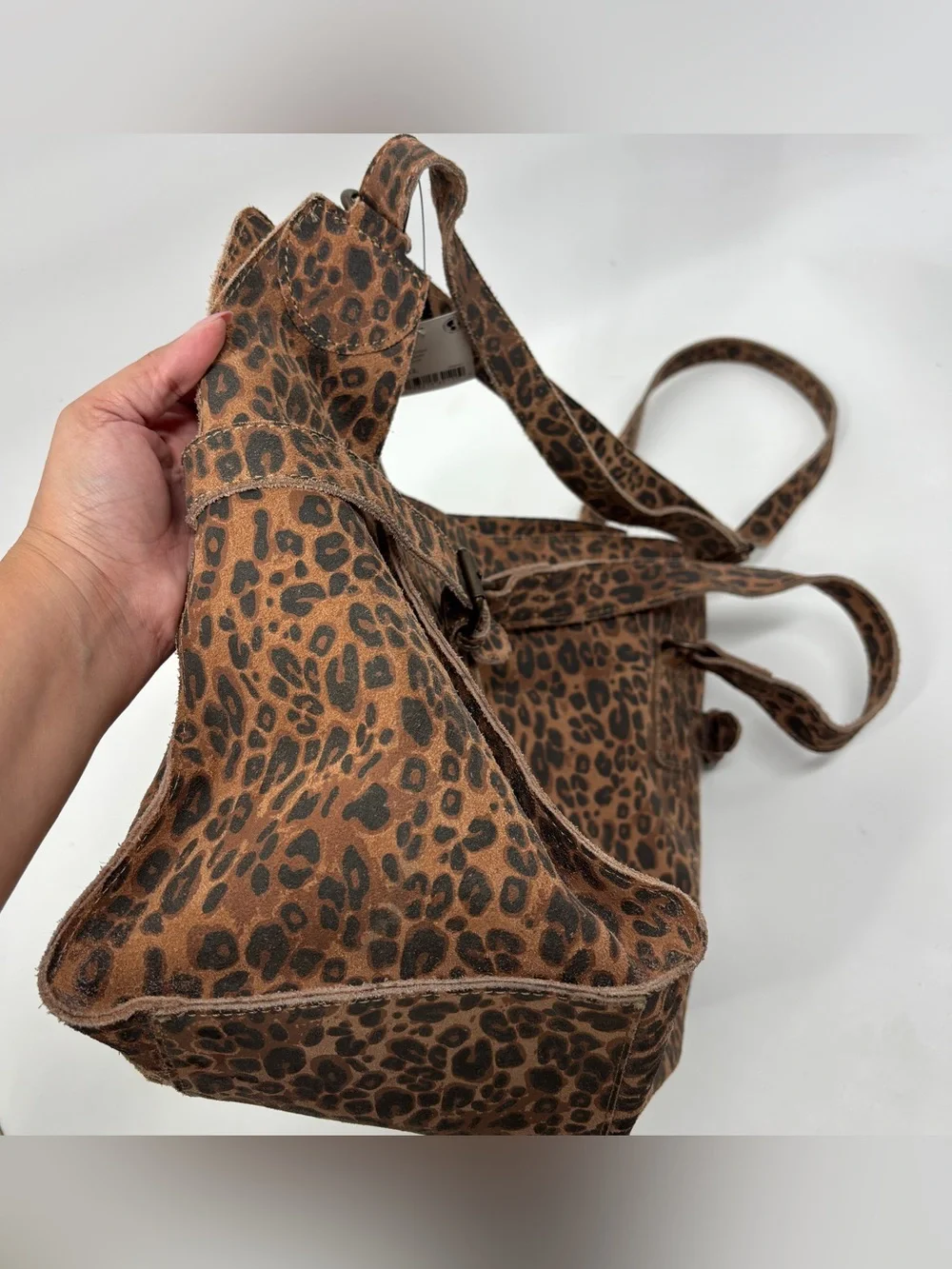 Free People Wild Thing leather Leopard Tote Bag